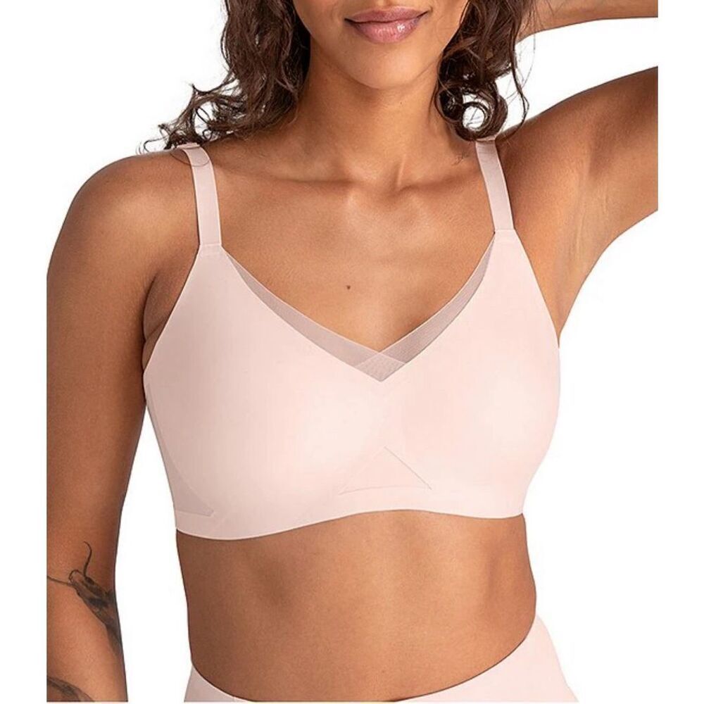 Honeylove nude crossover wireless petal pink sexy 2x bra